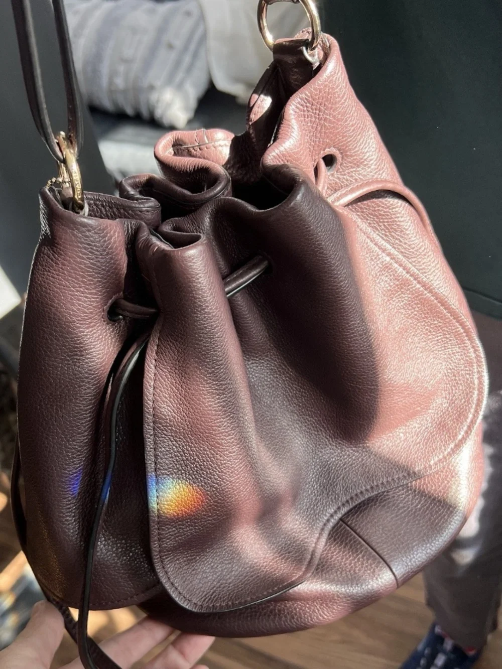 Coach Women’s Leather Petal Bag, Pebble Leather Shoulder/Crossbody F11807 Brown